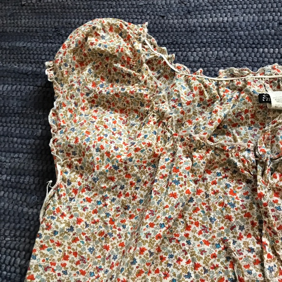 Cotton Ditsy Floral Peasant Blouse, Size 2X - Picture 10 of 11